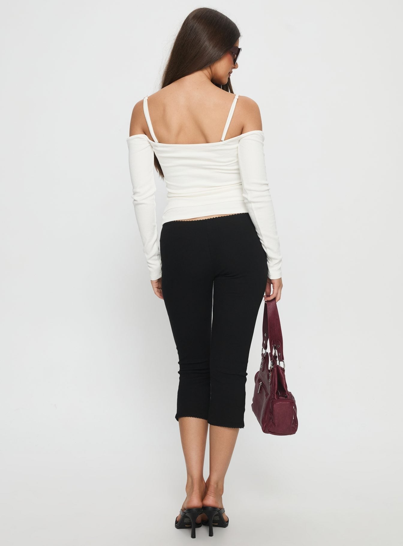 Baseline Rib Capri Pants Black