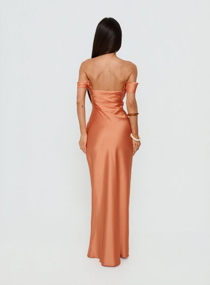 Azura Off The Shoulder Maxi Dress Orange