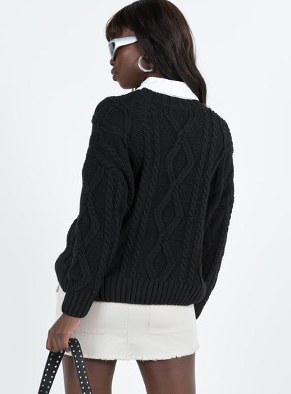 Anaya Oversized Sweater Black