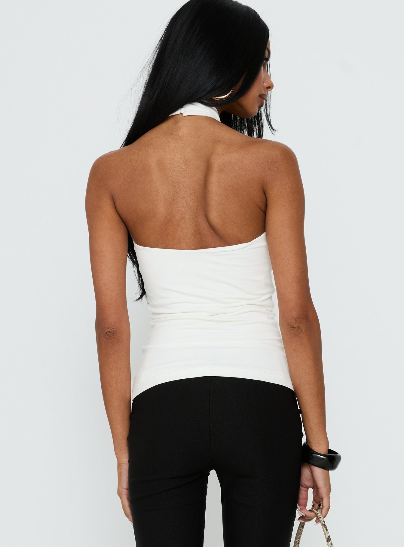 Amerika Twist Neck Top White