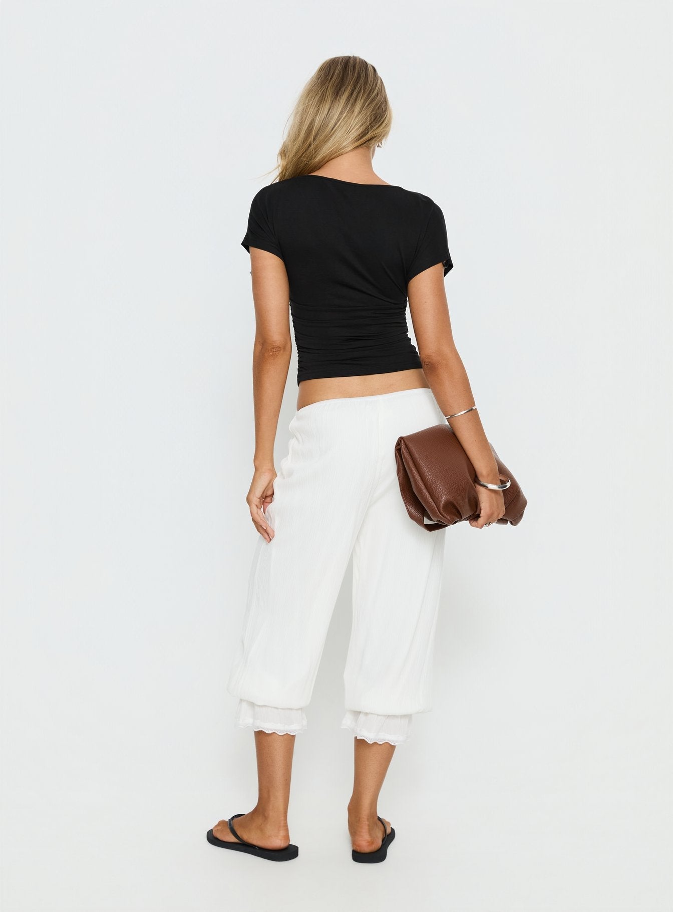 Basma Bloomer Trouser Pants Rayon White