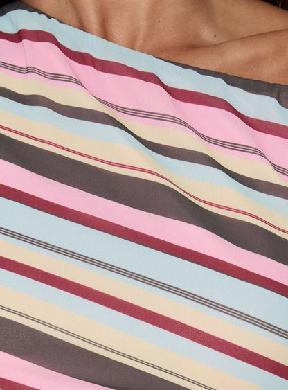 Ambrozia Asymmetrical Top Multi Stripe