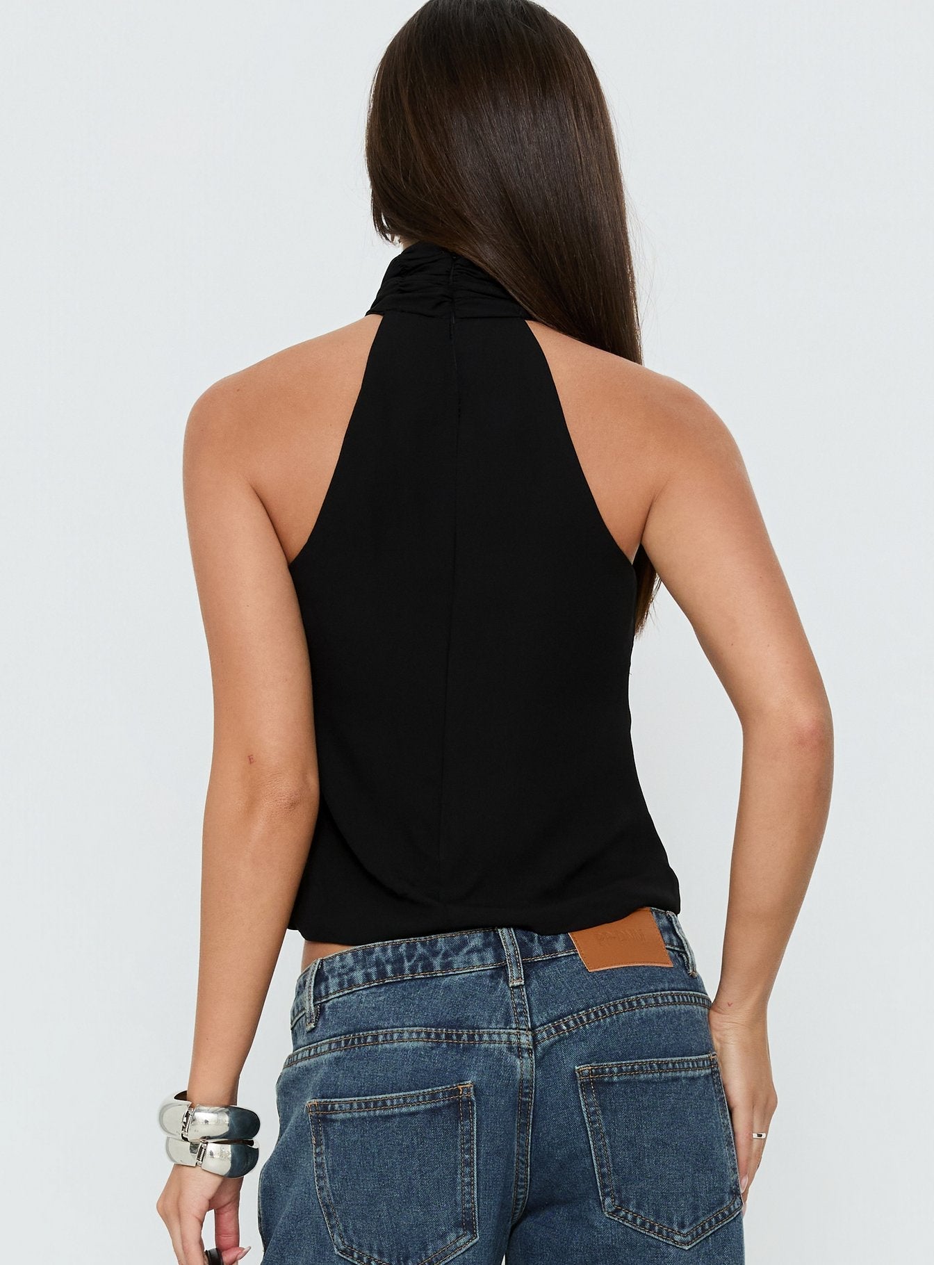 Adalynne Twist Front Top Black