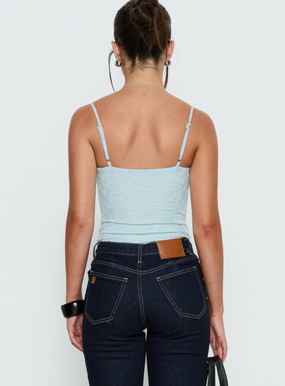 Alorah Textured Bodysuit Blue