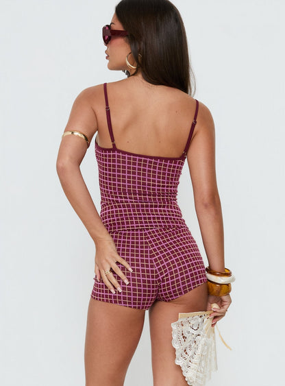 Aderis Micro Shorts Red Check