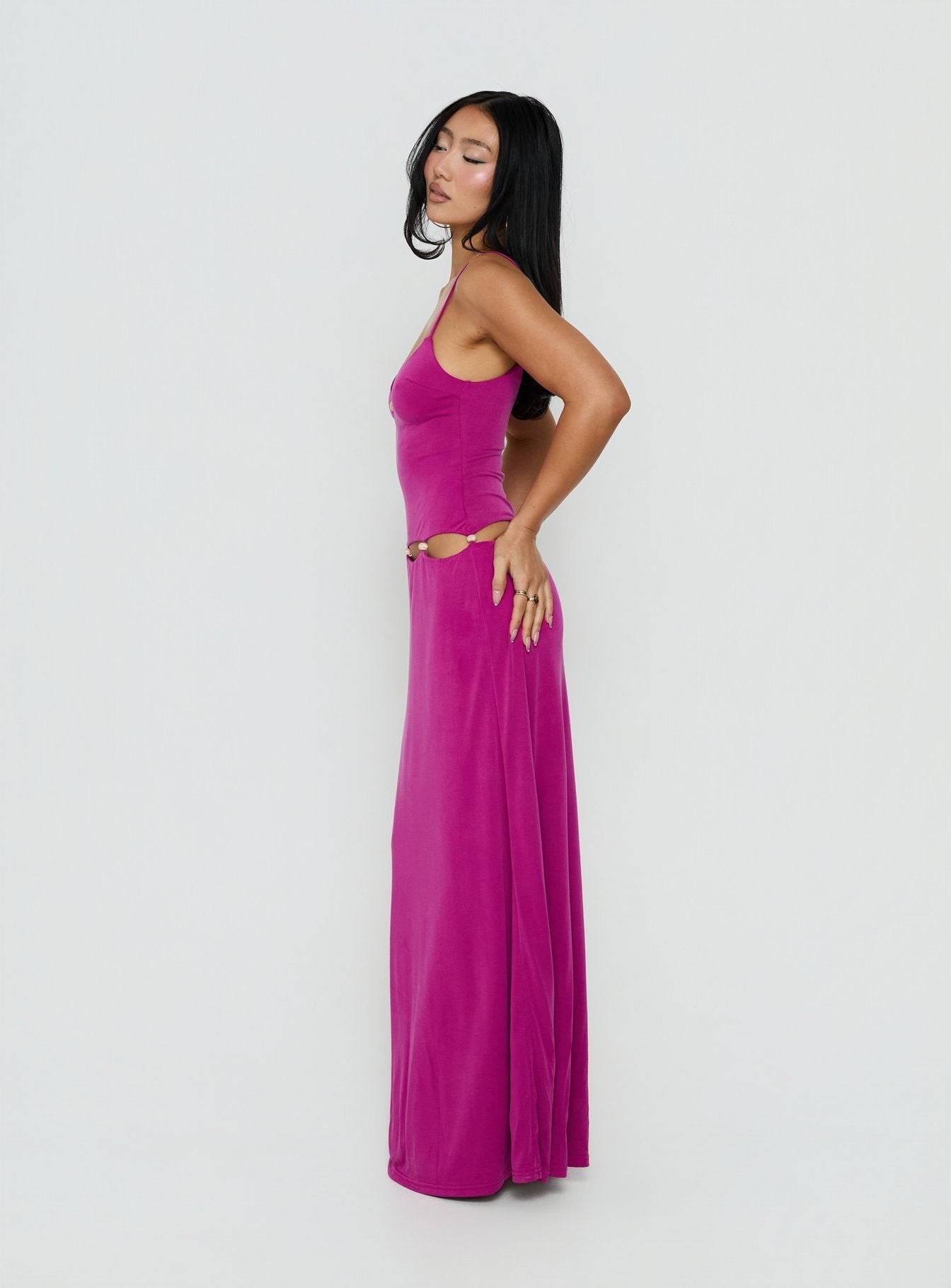 Allspice Beaded Maxi Dress Plum
