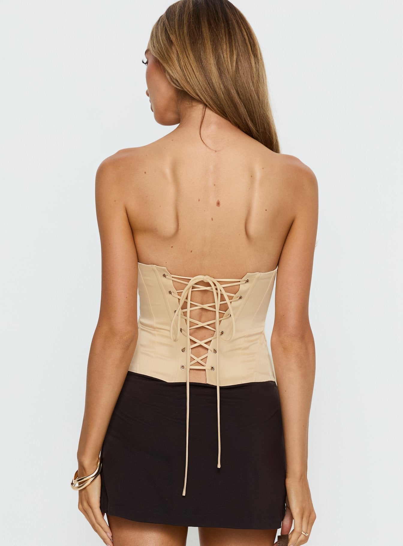 Afelia Strapless Corset Top Lemon
