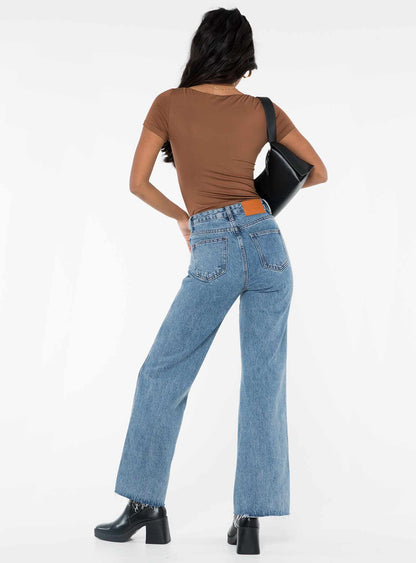 Arlington High Rise Straight Leg Jeans Mid Wash