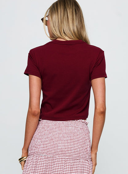 Aerosmith Vintage Graphic Top Burgundy