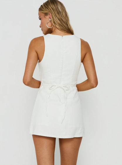 Ainsleigh Shift Denim Playsuit White