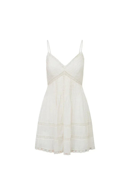 Docila Cotton Mini Dress - WHITE