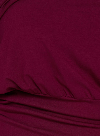 Ashlinn Off Shoulder Drapey Top Cherry Lacquer Curve