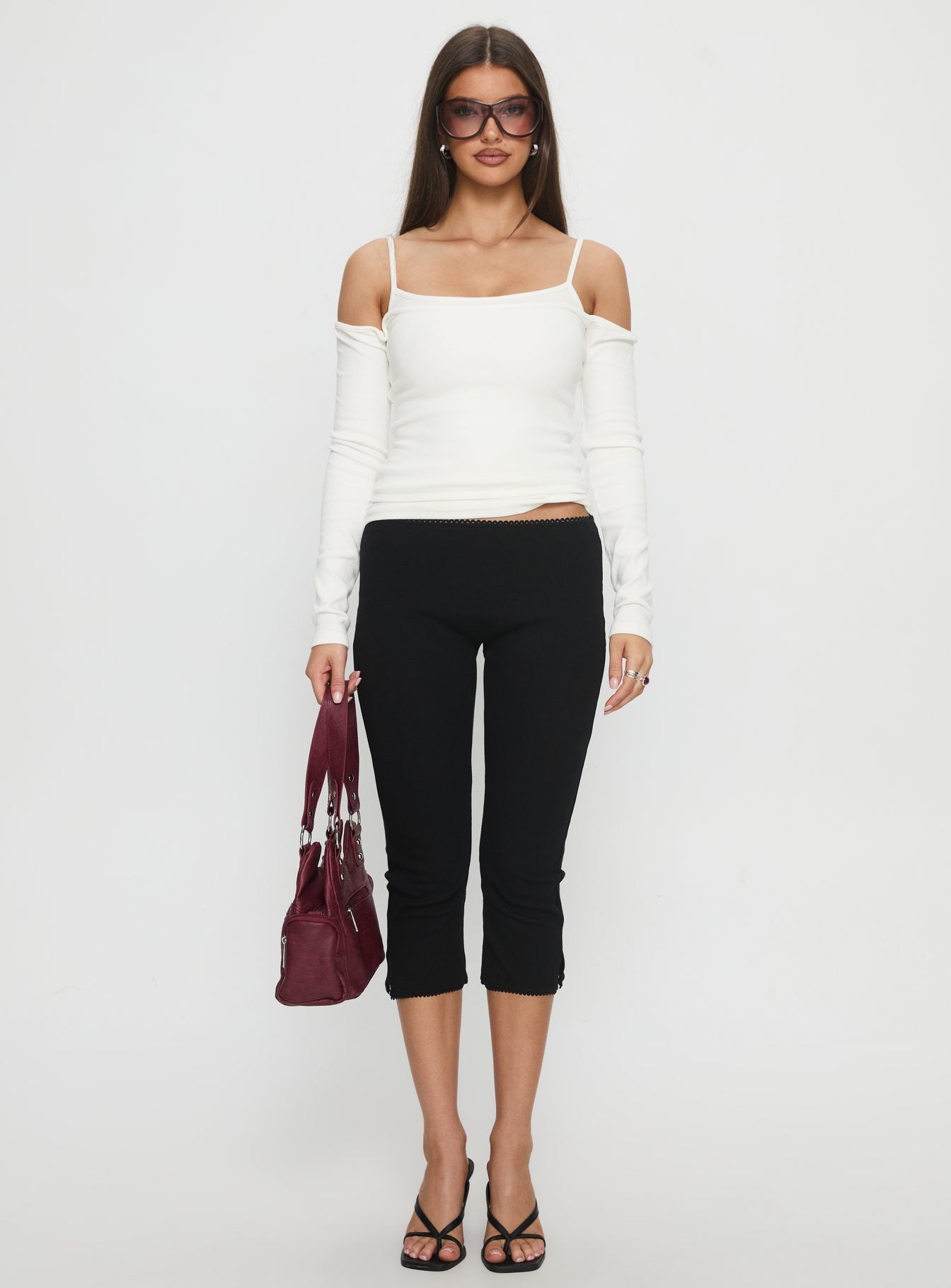 Baseline Rib Capri Pants Black Tall