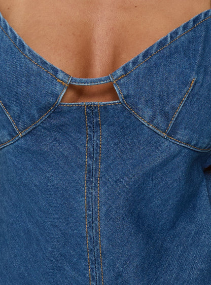 Arwen Denim Mini Dress Blue