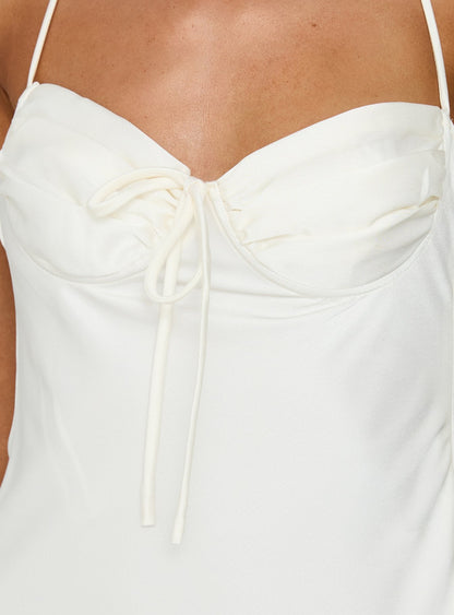 Avabelle Halter Mini Dress Champagne