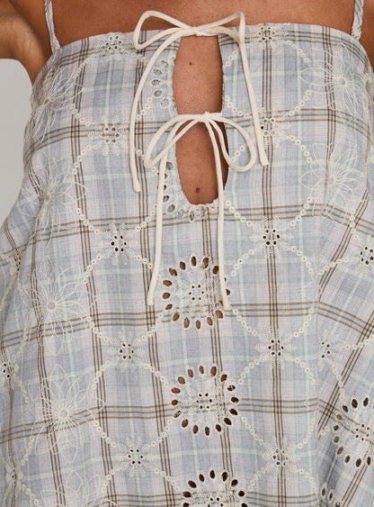 Belong Together Mini Dress Blue Check
