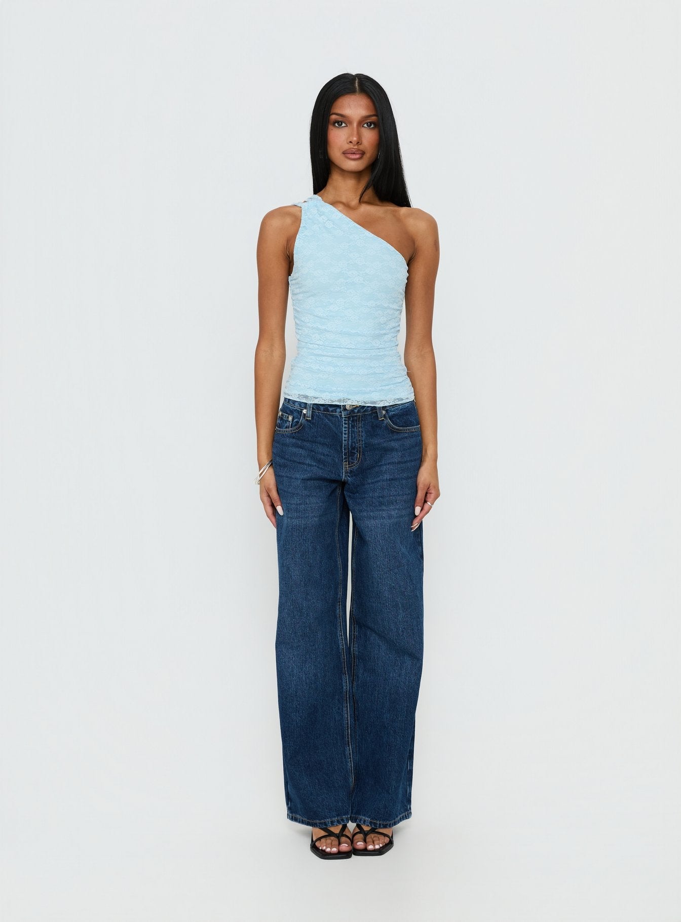 Arienne One Shoulder Top Blue