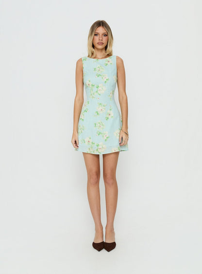 Alfalfa Mini Dress Blue Floral