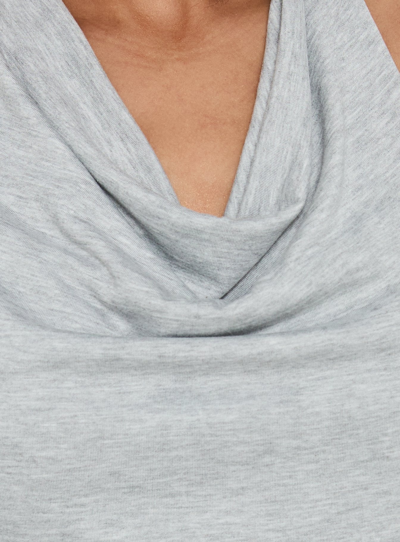 Adreana Halter Jersey Top Grey Marle