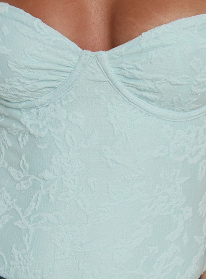 Alorah Textured Bodysuit Blue