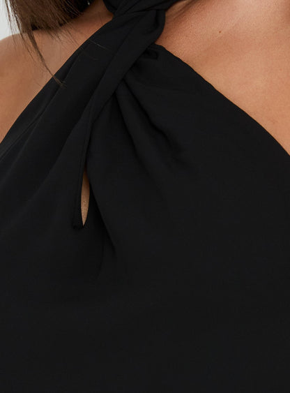 Adalynne Twist Front Top Black