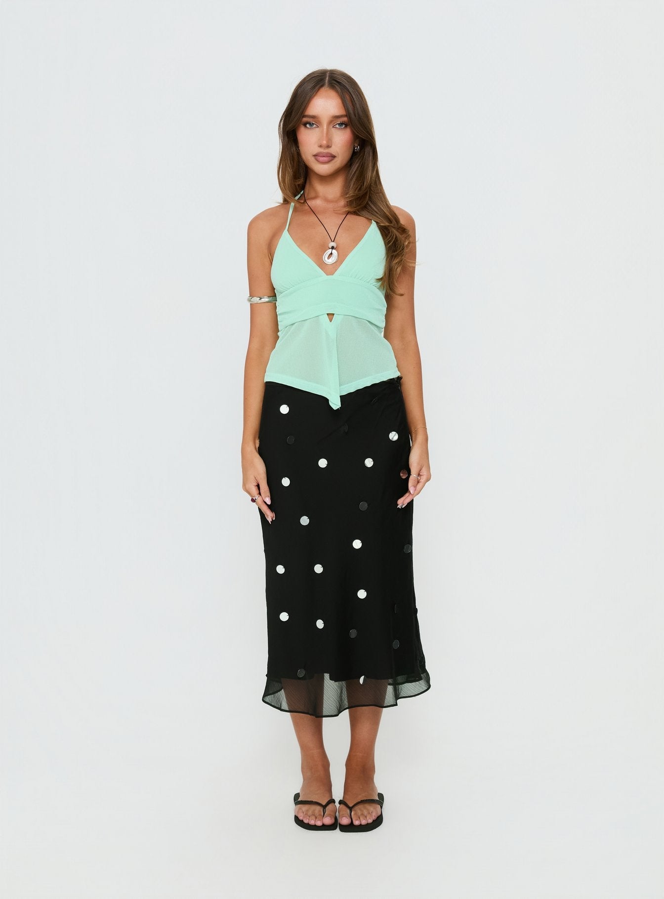 Averee Halter Top Mint Sparkle