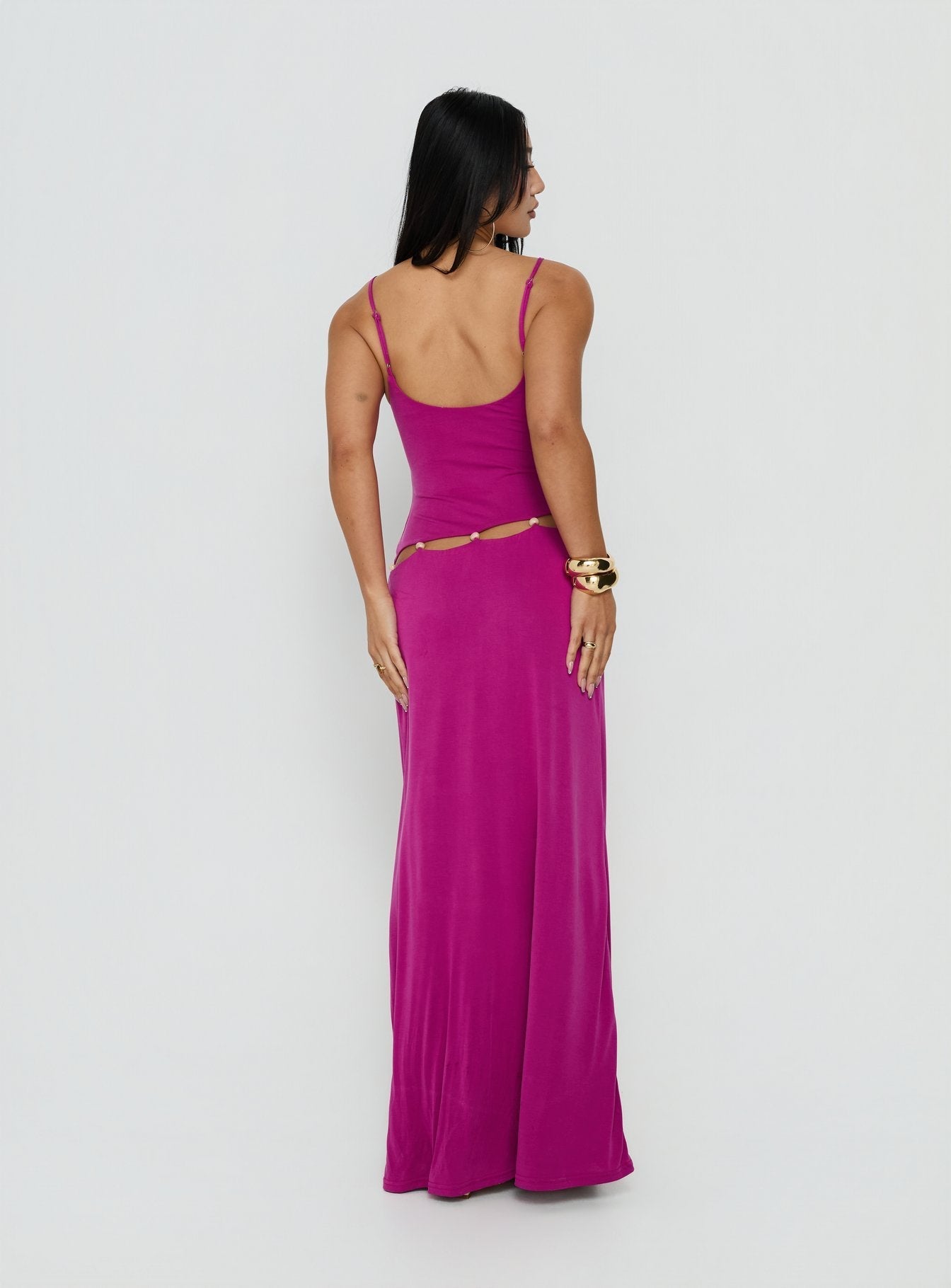Allspice Beaded Maxi Dress Plum