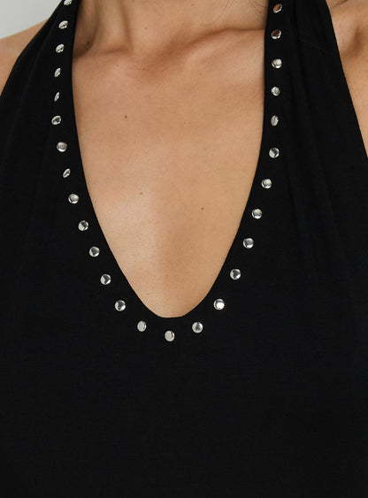 Ascenza Studded Racerback Maxi Dress Black