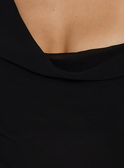 Adelayde Cowl Neck Bra Mini Dress Black