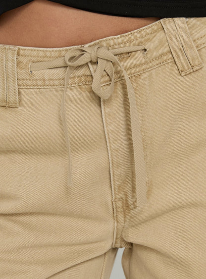 Apres Tie Waist Jorts Stone