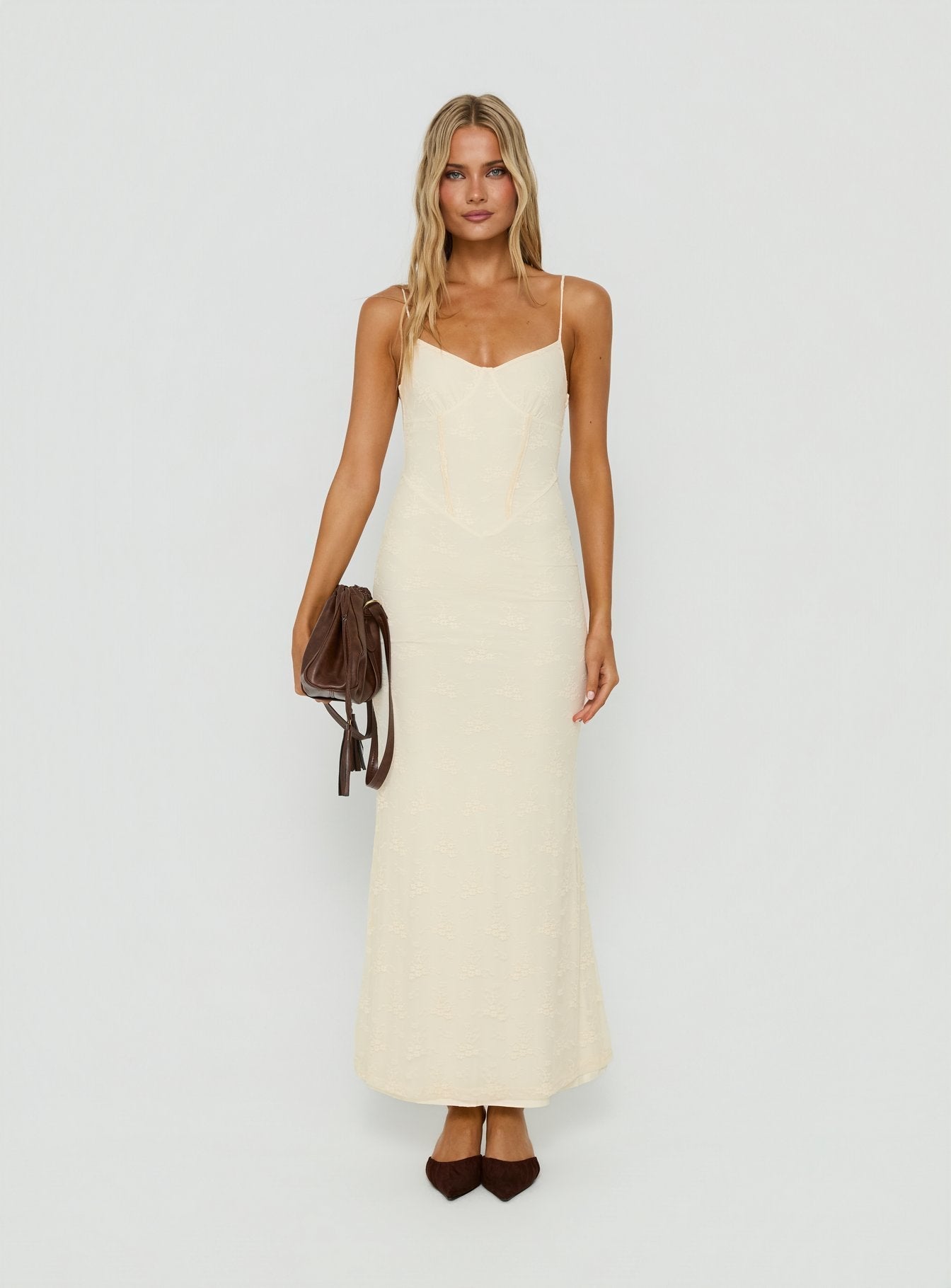 Amika Lace Maxi Dress Cream