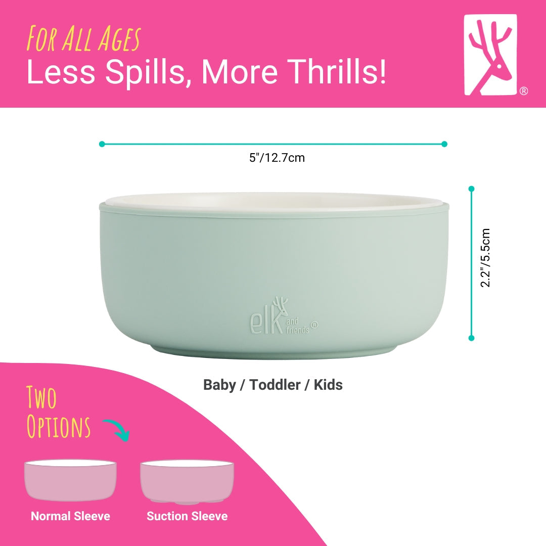 Porcelain Bowl with Silicone Sleeves