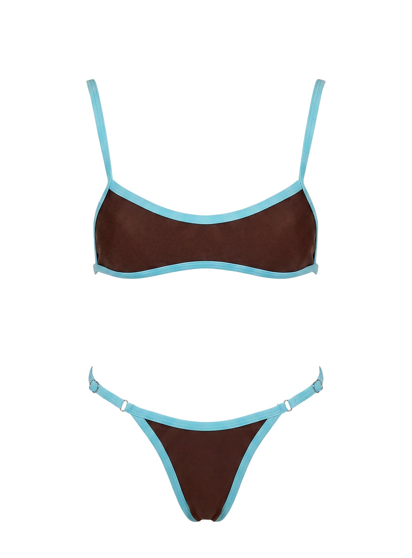 Beasley Cheeky Bikini Bottoms Chocolate / Blue