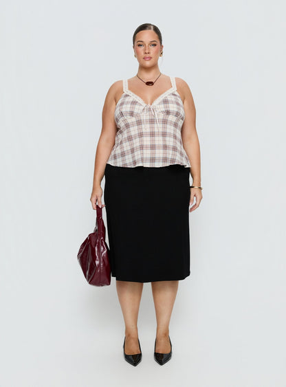 Baseline Rib Midi Skirt Black Curve