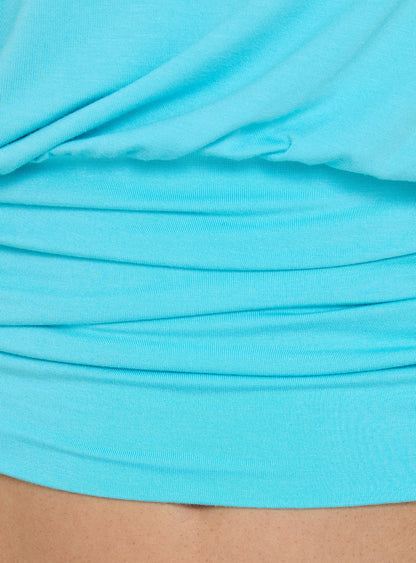 Ashlinn Off Shoulder Drapey Top Turquoise
