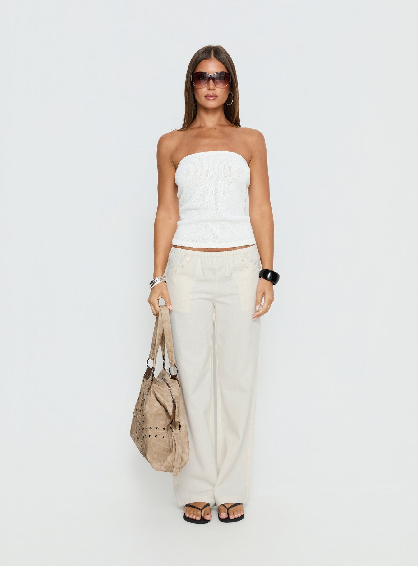 Aubrialla Strapless Top White