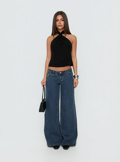 Adalynne Twist Front Top Black