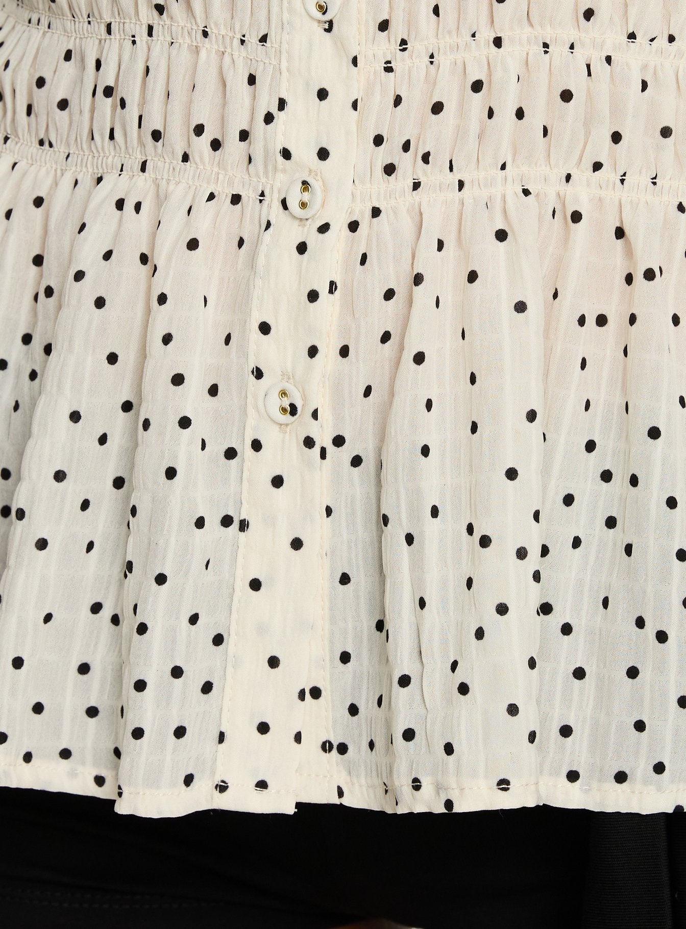 As You Are Shirred Halter Top Cream Polka