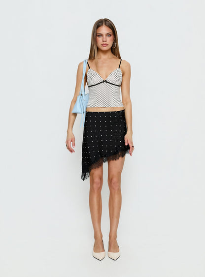 Audreana Cami Top White Polka