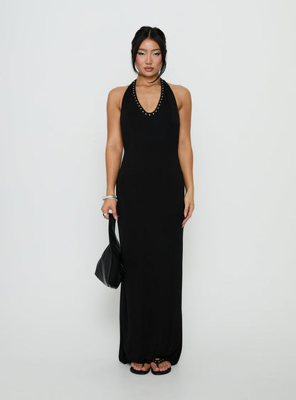 Ascenza Studded Racerback Maxi Dress Black
