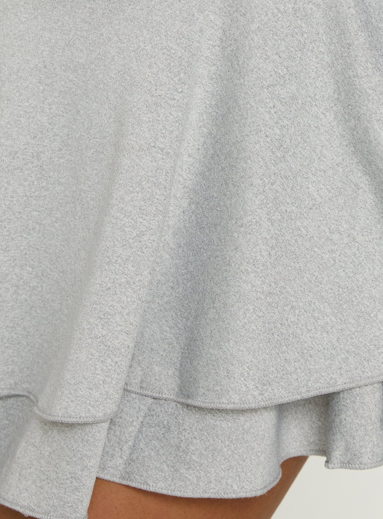 Antonetta Off Shoulder Ruched Mini Dress Grey Marle
