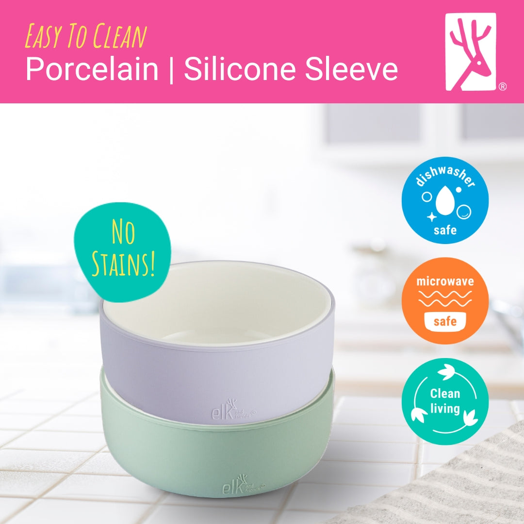 Porcelain Bowl with Silicone Sleeves
