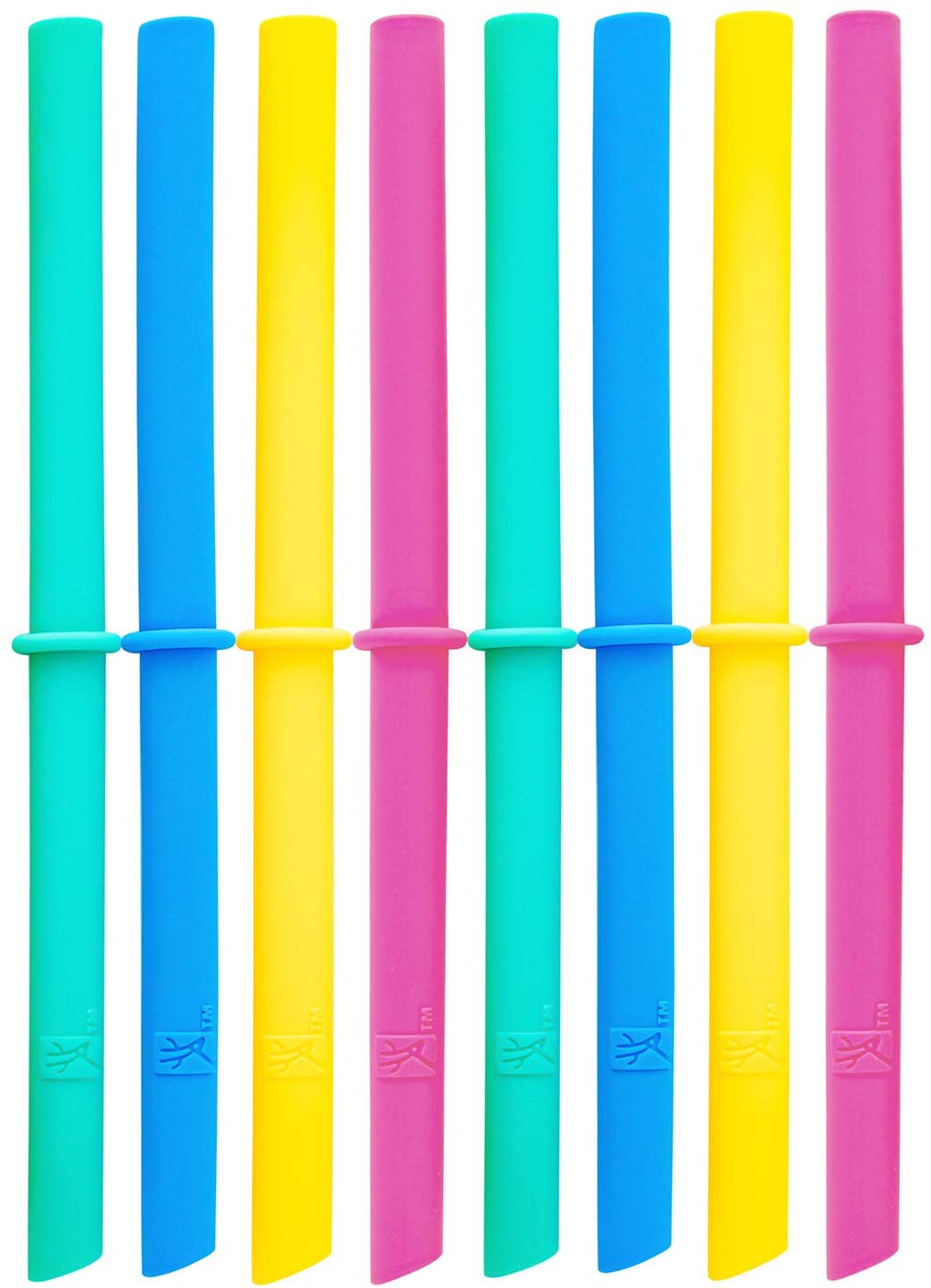 Silicone Straws with Stoppers | 6.29"/16cm Length | 8oz & 10oz Jars | 8 Pack