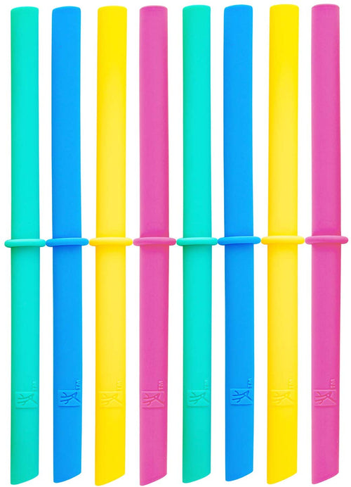 Silicone Straws with Stoppers | 6.29"/16cm Length | 8oz & 10oz Jars | 8 Pack