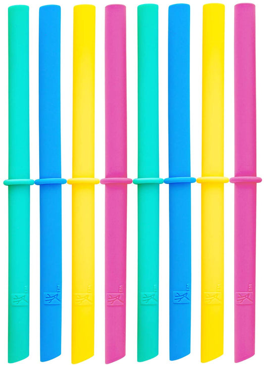 Silicone Straws with Stoppers | 6.29"/16cm Length | 8oz & 10oz Jars | 8 Pack