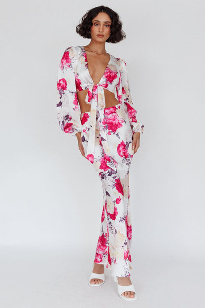 Meet Me In Fiji Maxi Skirt Floral Pink