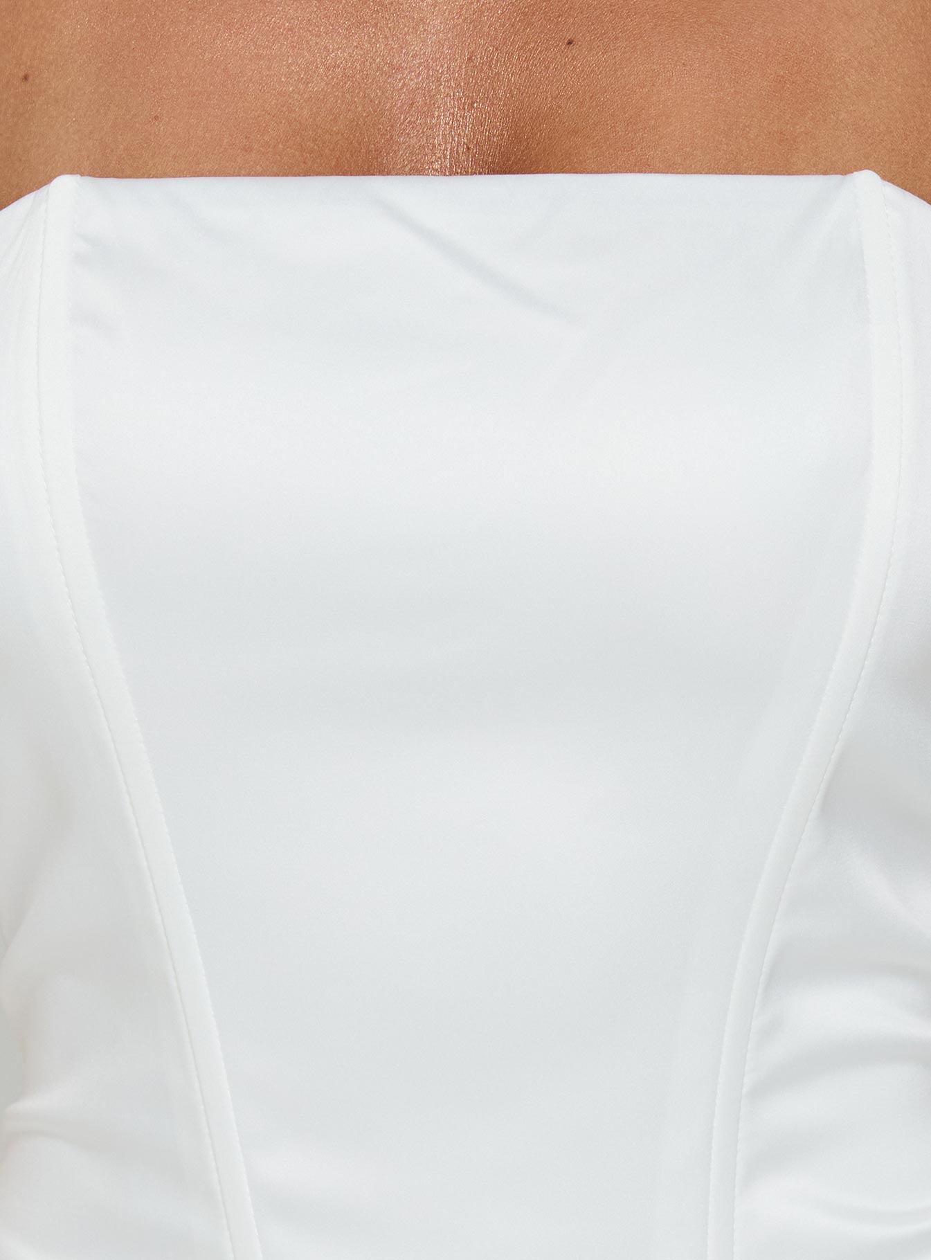 Annibella Strapless Drape Mini Dress White