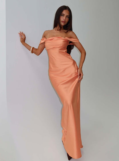 Azura Off The Shoulder Maxi Dress Orange