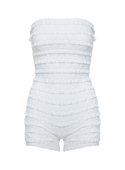 Ayver Strapless Playsuit White