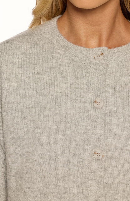 Aurelia Light Grey Short Sleeve Cropped Cardigan